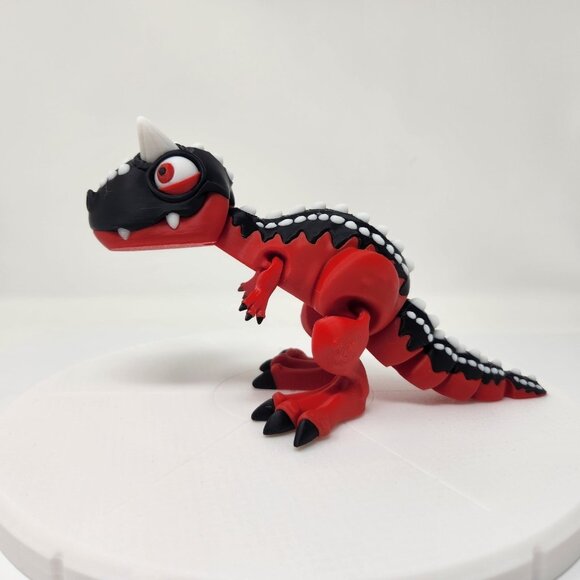 3D Printed Flexi Factory Articulated Carnotaurus Dinosaur 4"x7" - Picture 1 of 8